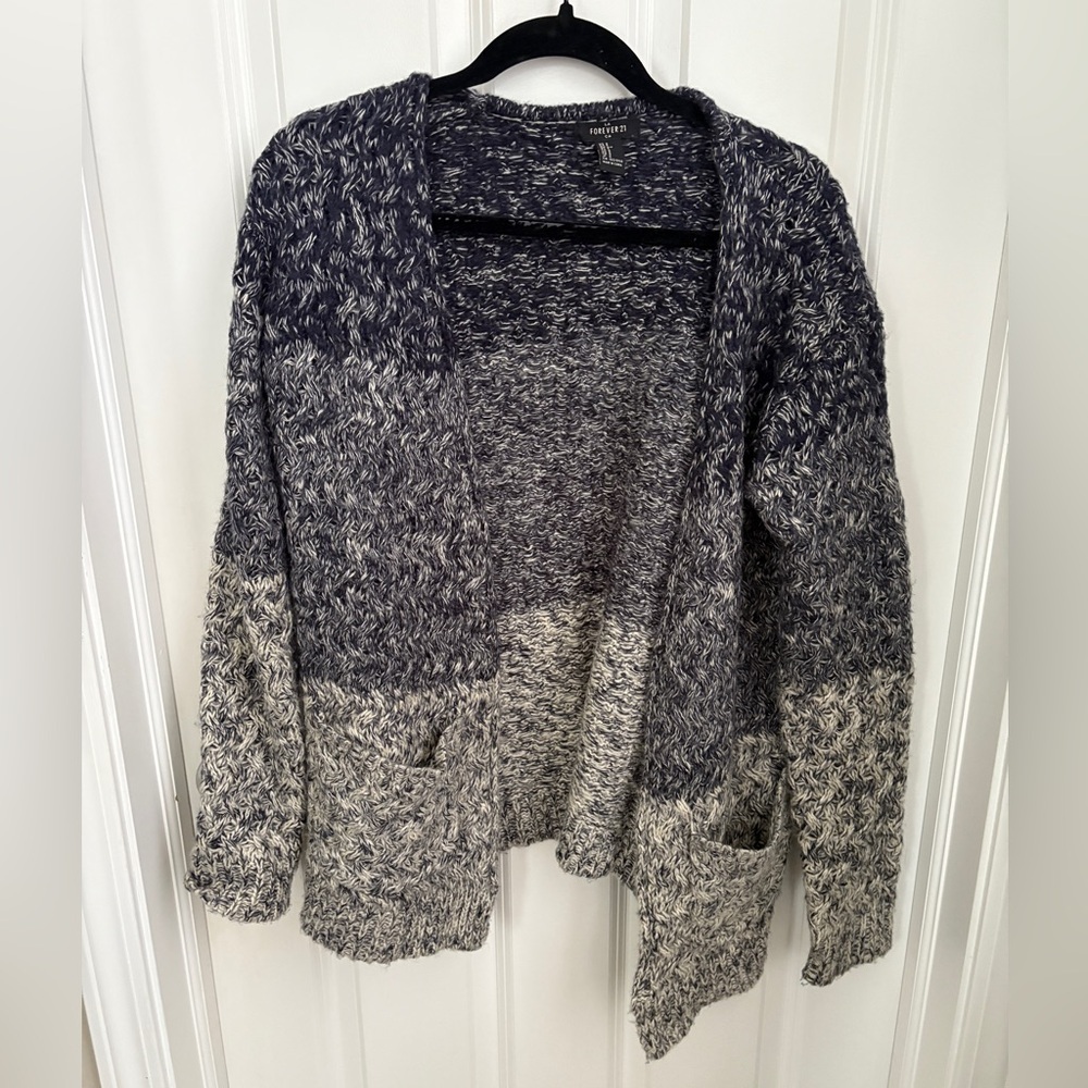 Forever 21 Chunky Knit Cozycore Color-block Cardigan Women’s Small